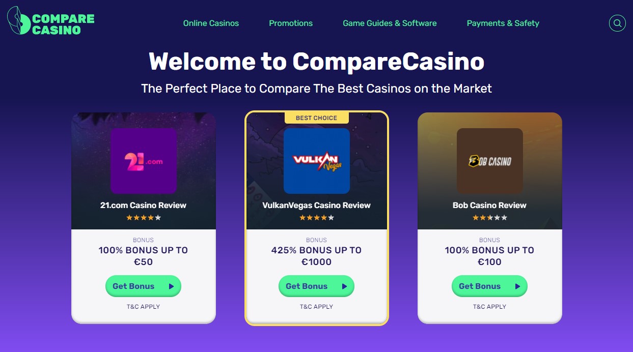 CompareCasino launched by Acroud AB new comparison website